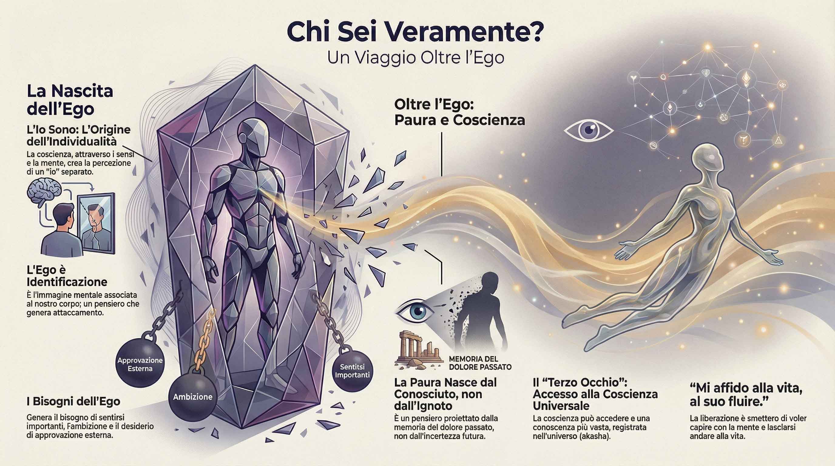 Immagine rappresentativa dell'abbandono e della liberazione dall'ego